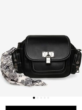Steve Madden Black Crossbody Bag with Bandana Accent